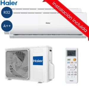 Aire acondicionado multisplit 2x1 Haier Geos R 25 + 25 EXT.40 3000 frigorías con instalacion